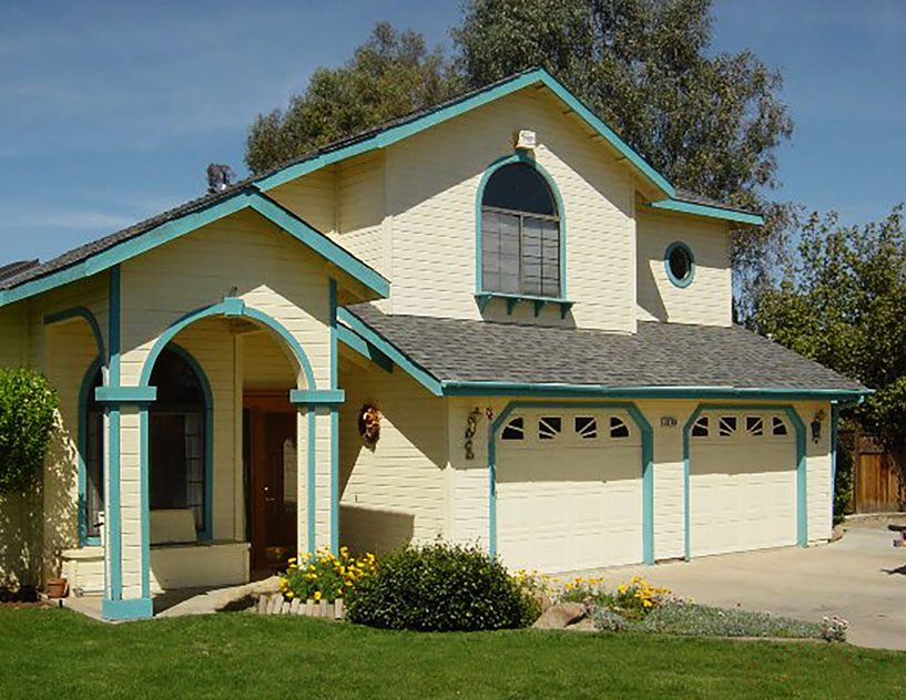 House before siding installation.